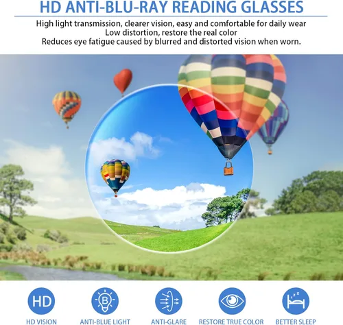 Miniatura 6 de Paquete de 5 gafas de lectura para computadora para hombres y mujeres, antifatiga, gafas con bloqueo de luz azul para la lectura (5 mix-4, 1.50)