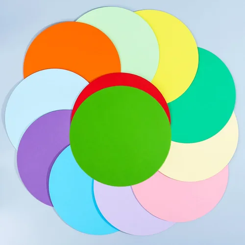 Miniatura 8 de KYMY 50 piezas de papel de cartulina redondo blanco, papel de construcción grueso de color pastel de 7.05 oz/m², papel de construcción circular