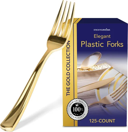 Miniatura 3 de Stock Your Home 125 cuchillos desechables de plástico resistente, cubiertos de plástico elegantes que parecen cubiertos reales, utensilios perfectos