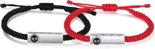 Miniatura 2 de Pulsera personalizada con imagen en el interior, pulseras personalizadas para parejas de proyección de fotos para él y ella, pulseras a juego