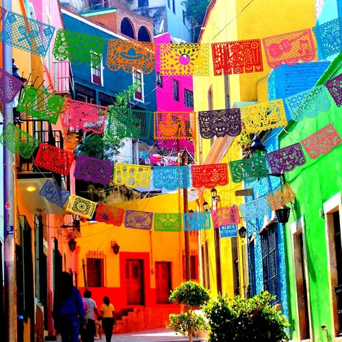 Miniatura 5 de Qpout Cartel de fieltro para fiesta mexicana, 4 piezas, 11.8 x 7.9 pulgadas, Cinco de Mayo, Día de los Muertos, Papel Picado, 4 diseños diferentes