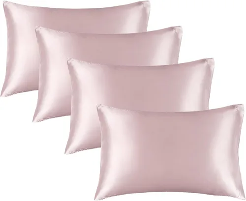 Miniatura 28 de Bedelite Funda de almohada de satén para el cuerpo, súper suave y refrescante, para el cabello y la piel, transpirable, sedosa y larga, 20 x 54 Rosa