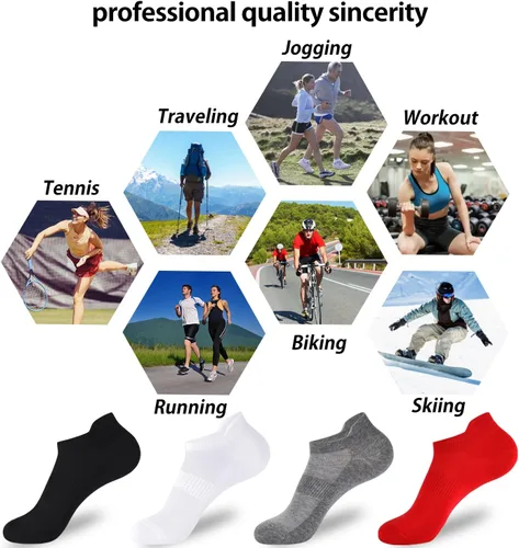 Miniatura 6 de Corlap Calcetines deportivos para correr al tobillo, delgados, invisibles, de corte bajo, para hombres y mujeres (5 y 8 pares)