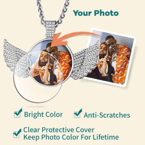 Miniatura 4 de Supcare - Collar con foto o etiqueta de perro para hombres, colgante de foto conmemorativo personalizado para mujeres y hombres