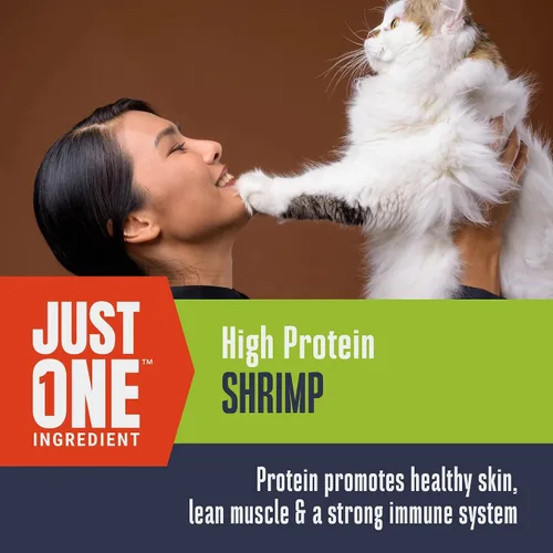 Miniatura 4 de Whole Life Cat Just One Shrimp - Golosinas de camarones liofilizadas para gatos – Alimentos de grado humano con alto contenido de proteínas, snacks