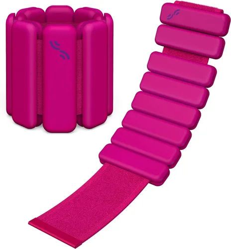 Miniatura 15 de Sportneer Pesas de muñeca y tobillo para mujeres y hombres, 1 par (1 libra/2 libras cada uno), pulsera con peso ajustable de silicona para yoga