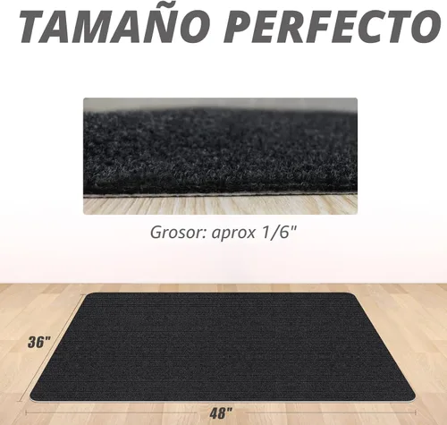 Miniatura 2 de Sycoodeal Tapete para silla de oficina para suelo de madera dura, tapete para silla gaming de computadora de oficina para suelo de azulejos, negro