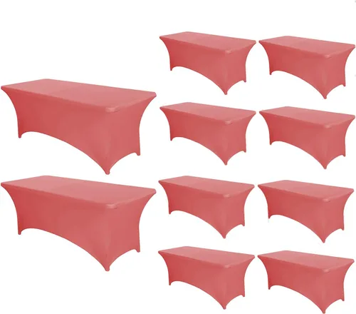 Miniatura 38 de PTC21B - Juego de 6 manteles elásticos de 6 pies, color negro, rectangular, ajustable, lavable, de elastano, para fiestas, bodas, cócteles