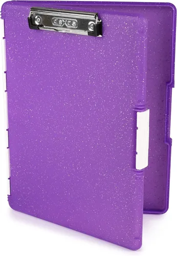 Miniatura 12 de Dexas Slimcase 2 - Portapapeles de plástico con almacenamiento y apertura lateral, color verde espuma con clip dorado, suministros de oficina