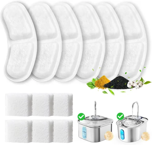 Miniatura 11 de Fuente de agua para gatos de acero inoxidable, dispensador automático de agua para mascotas de 108 onzas / 3.2 L con bomba ultra silenciosa, apagado