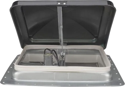 Miniatura 6 de HENG'S INDUSTRIES Respiradero universal para techo de remolque/caravana de RV de 14 pulgadas con tapa de humo y ventilador de 12V 12 voltios 74112