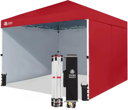 Miniatura 19 de CROWN SHADES Carpa Toldo Desplegable, Carpa Toldo Comercial 8x8 con 4 Paredes Laterales, Ruedas de 4", 4 Pesos Mejorados, Centerlock Patentado, Tela