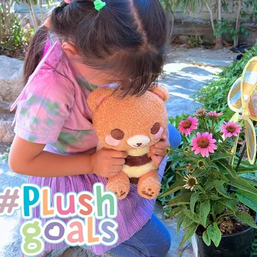 Miniatura 6 de Cuddle Barn PlushGoals - Hunny The Sweet Bear Bee Lindo peluche Kawaii de peluche de miel abejorro suave, regalo de peluche de Fairycore