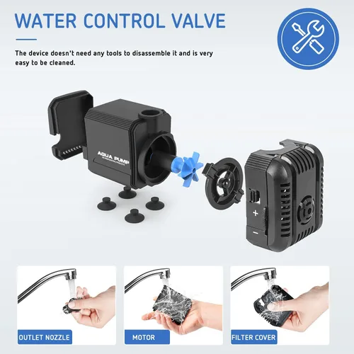 Miniatura 4 de Simple Deluxe 210GPH 8W Bomba de Mesa de Agua (800L/H), Bomba de Estanque con 2 Boquillas, Perfecta para Tanque de Peces, Estanque, Acuario