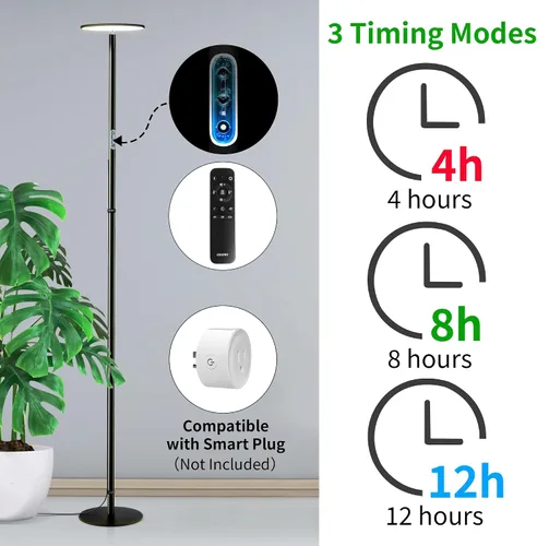 Miniatura 2 de chiphy Luz de crecimiento de espectro completo de 69 pulgadas para plantas de interior, temporizador de 4/8/12H, luces de planta de 40 W de alto