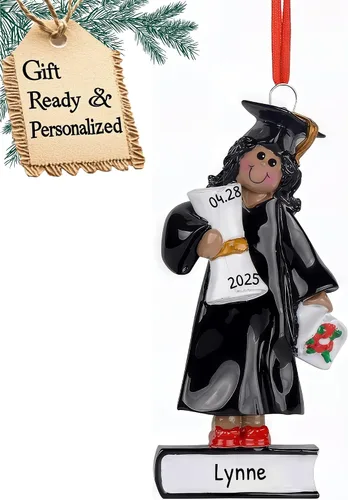 Miniatura 7 de Adornos de graduación personalizados para la clase de 2025, adornos de árbol personalizados para 2025, regalos de graduación personalizados