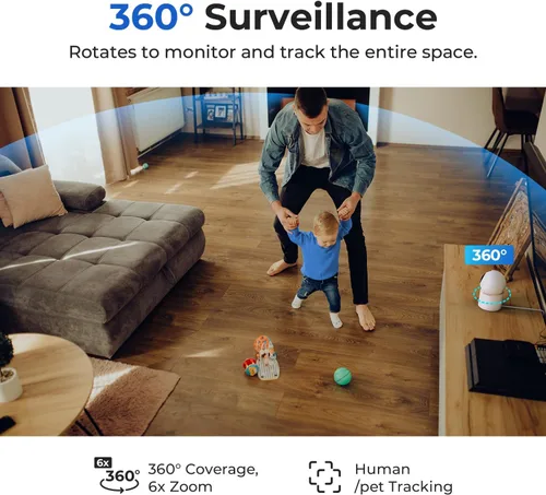 Miniatura 4 de IMILAB Cámara de seguridad 4K 8MP para interiores, cámara de visión de 360° para mascotas/perros/bebé con aplicación Xiaomi Home, cámara