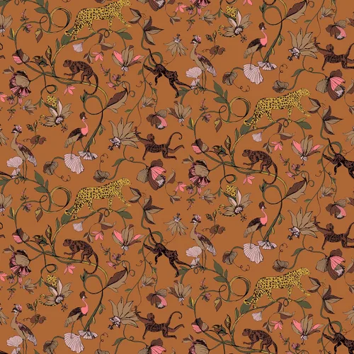 Miniatura 3 de furn. Papel pintado impreso exótico Wildlings tropical, Sienna