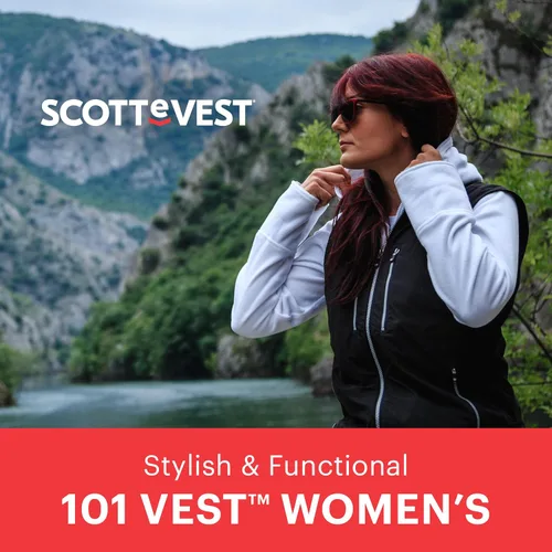 Miniatura 5 de SCOTTeVEST 101 chaleco de viaje para mujer 9 bolsillos ocultos Anti-Pickpocket