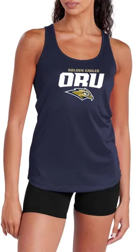 Miniatura 254 de Camiseta deportiva sin mangas oficial de NCAA Collegiate para mujer, con espalda cruzada, colección con logotipo primario