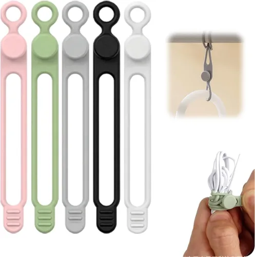 Miniatura 8 de Organizador de Cables, 2026 Actualización de Sujetadores de Cable de Silicona, Organizadores de Cables para Auriculares, Organizadores de Cables