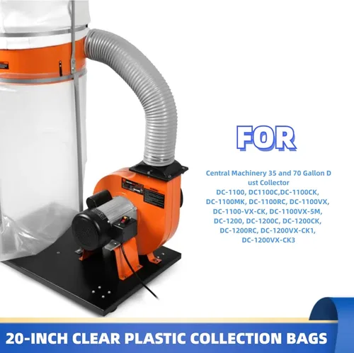 Miniatura 2 de Bolsa de repuesto para colector de polvo mejorada y resistente bolsa de recolección de polvo transparente para recolección de polvo DC-1100VX