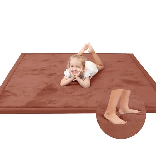 Miniatura 40 de Huloo Sleep - Tapete de juego para bebé, tapete de espuma viscoelástica de 1.3 pulgadas de grosor, terciopelo coral suave, antideslizante, Gris