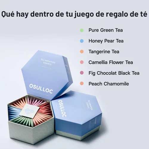 Miniatura 5 de OSULLOC Esencia de variación de té (42 unidades, 6 tipos x 7 ea), guía de regalos de Navidad, juego de regalo de té premium, tarjeta especial