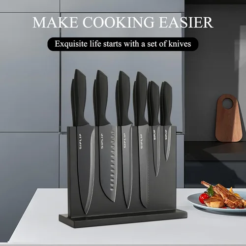 Miniatura 6 de Juego de cuchillos de cocina SipLip con soporte magnético para cuchillos, juego de 15 piezas de cuchillos de cocina de acero inoxidable de alto