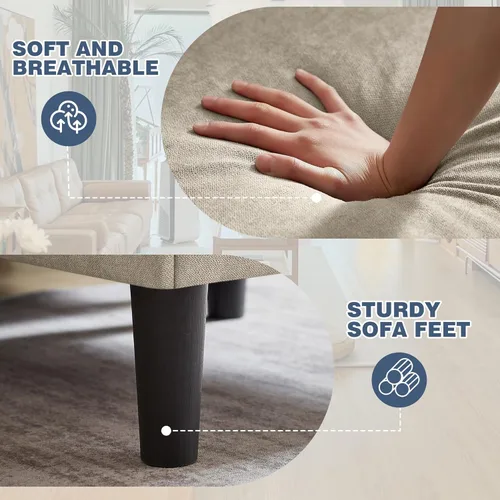 Miniatura 4 de Sofá modular convertible de 79 pulgadas, sofá pequeño en forma de L de 3 asientos con diván de almacenamiento y bolsillo lateral, sofá reversible