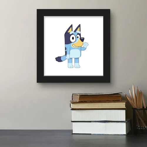 Miniatura 5 de Gallery Pops Bluey - Arte de pared con ondas azules, versión enmarcada negra, 12 x 12 pulgadas