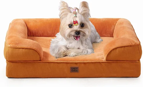 Miniatura 116 de EHEYCIGA - Cama ortopédica para perro grande, impermeable, de espuma viscoelástica y espuma tipo caja de huevos, bordes elevados, antideslizante