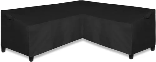 Miniatura 10 de Easy-Going Funda de sofá seccional para patio de alta resistencia 600D, 100 x 100 pulgadas, en forma de V, funda impermeable para sofá seccional