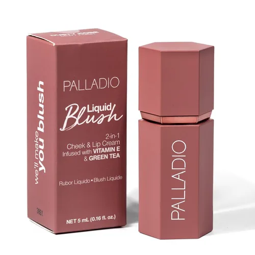 Miniatura 8 de Palladio Rubor líquido para mejillas y labios 2 en 1, fórmula de crema sin peso, pigmentado a prueba de manchas, de aspecto natural, acabado húmedo