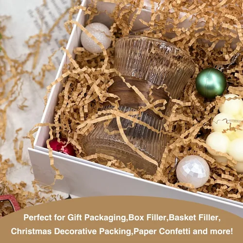 Miniatura 6 de Relleno de papel triturado de corte arrugado de 1 libra para caja, bolsa y cesta de regalo en días festivos (marrón kraft)