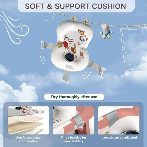 Miniatura 6 de Bañera plegable para recién nacidos a niños pequeños (0 a 24 meses), bañera portátil para bebés para viajes, bañera para recién nacidos con cojín