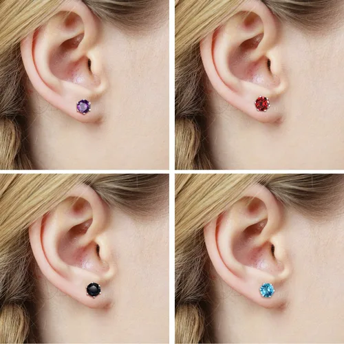 Miniatura 3 de Juego de 15 pares de pendientes de acero inoxidable para mujer