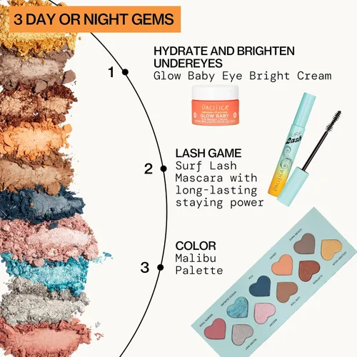 Miniatura 12 de Pacifica Paleta de sombras de ojos – Sombra de ojos mineral Malibu, tonos neutros mezclables con mate aterciopelado, brillante y metálico, infusión