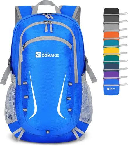 Miniatura 11 de Zomake - Mochila de senderismo plegable resistente al agua, mochila ligera de 40 litros para viajes, mochila plegable Backpacks Amarillo