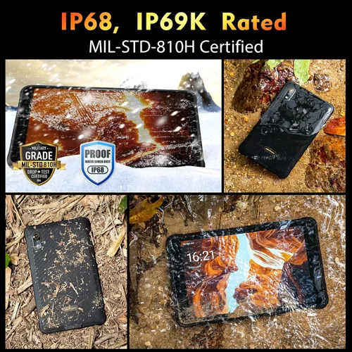 Miniatura 4 de Ulefone Armor Pad Pro Rugged Tablet, Octa Core 16 GB + 128 GB, 48 MP + 32 MP, 7650 mAh, tableta impermeable IP69K de 8 pulgadas, Android 13