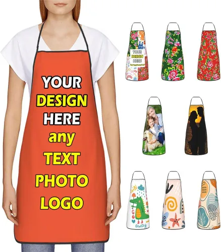 Miniatura 8 de Delantales impermeables personalizados para diseñar tu propia foto logotipo texto para cocinar hornear 28.3 x 20.4 pulgadas