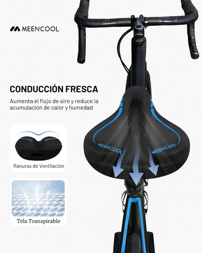 Miniatura 6 de MEENCOOL Bike Seat Cushion - Gel Padded Bike Seat Cover for Men Women Comfort, Adjustable Velcro Secure Bicycle Seat Cushion Compatible with