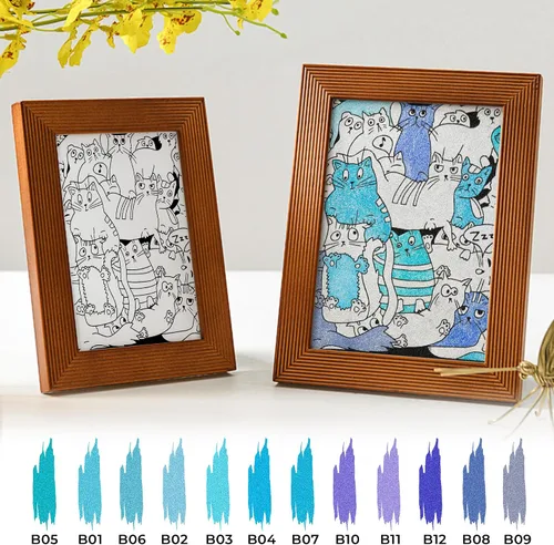 Miniatura 4 de ZSCM Bolígrafos de gel retráctiles con purpurina, 12 colores de gran capacidad, tinta de gel metálica con purpurina azul, punta fina de 0.039 in
