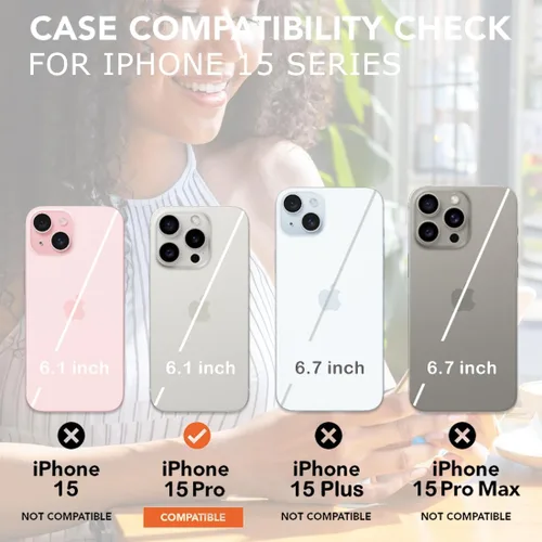 Miniatura 2 de uCOLOR Funda compatible con iPhone 15 Pro de 6.1 pulgadas, [probada en caídas de 8 pies], diseño a prueba de golpes, funda protectora delgada