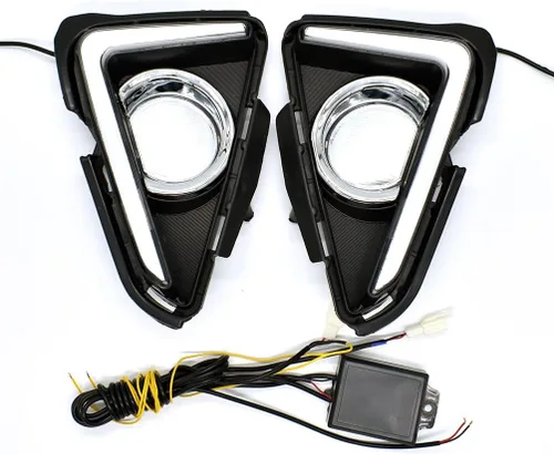 Miniatura 2 de Compatible con Toyota RAV4 2016 2017 2018 Faros LED DRL de circulación diurna para coche, intermitentes amarillos, luces diurnas que reemplazan
