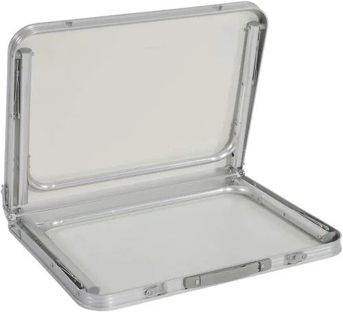 Miniatura 6 de Henf Mesa plegable de aluminio de 3 pies, mesa de campamento portátil, mesa plegable ligera con asa de transporte, altura ajustable para fiestas