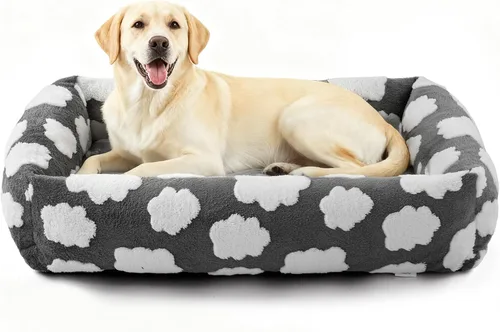 Miniatura 11 de JOEJOY Cama mediana para perros de tamaño mediano, cama ortopédica rectangular lavable para mascotas con funda de cremallera extraíble, bonita cama