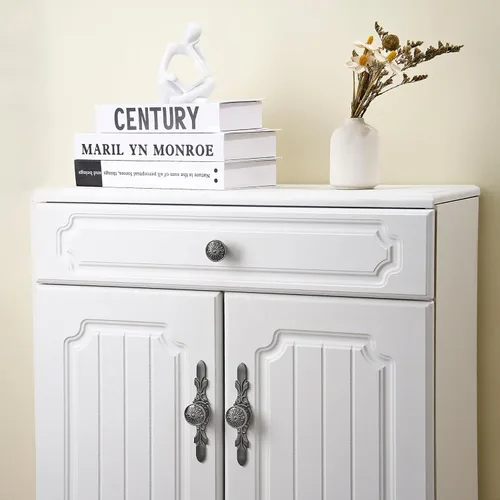 Miniatura 5 de Pomo Redondo con Placa Trasera - Paquete de 10 (Perilla de 1-1/5" y Placa de 5-4/5"), Pomos de Cajón Gris Plomizo, Estilo de Moda para Decoración