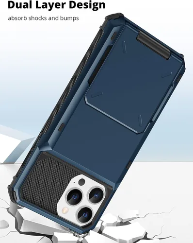 Miniatura 5 de TITACUTE Funda Cartera para iPhone 13 Pro Max con Soporte para 4 Tarjetas de Crédito, Diseño de Tapa Plegable, Ranura para ID, Bolsillo Trasero
