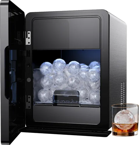 Miniatura 12 de Silonn Crescent - Máquina de hielo para encimera, fusión lenta y hielo cristalino, máquina de hielo autolimpiante con grosor de hielo ajustable